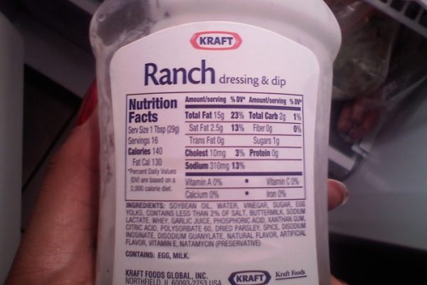 Kraft - classic ranch nutrition facts per cup